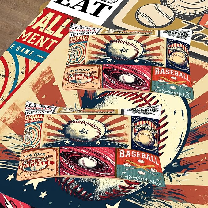 Tailor Shop Baseball Boys Comforter Sets Full Size,Baseball Bedding Sets for Boys Kids Teens with 2 Pillowcase……