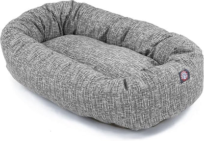 Majestic Pet 24 Inch Bagel Calming Dog Bed Washable – Cozy Soft Round Dog Bed with Spine Support for Dogs to Rest Their Head - Fluffy Donut Puppy Mat 24x19x7 (Inch) Small – Lt. Black