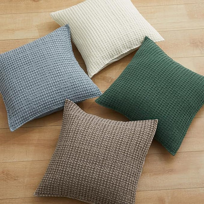 Levtex Home - Mills Waffle - Decorative Pillow - Poly Filled - Forest Green - Sham Size (20 x 20in.)