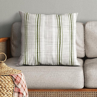 Americanflat 20x20 Throw Pillow with Sewn-in Insert - All-in-One Decorative Pillows - No Cover Needed - Soft and Durable Cushion for Bed or Sofa - Polyester - Green and White
