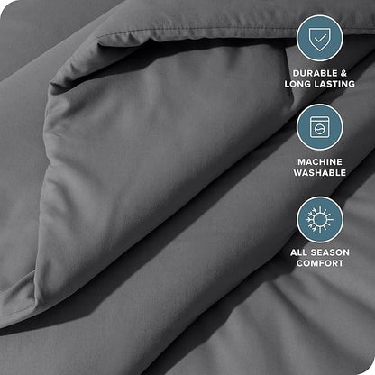 Bare Home Comforter Set - King Size - Ultra-Soft - Goose Down Alternative - Premium 1800 Series - All Season Warmth Comforter (King, Grey)