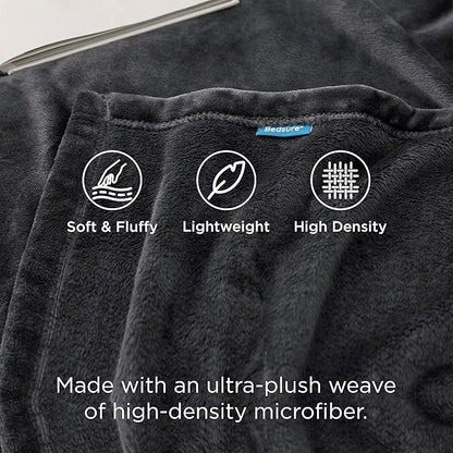 Bedsure GentleSoft Fleece Bed Blankets Full Size Charcoal - Soft Lightweight Plush Fuzzy Cozy Luxury Blanket Microfiber, 84x90 inches