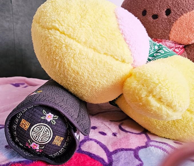 Kpop Jungkook's Favorite Item- Nap Pillow with Traditional Korean Patterns Small and Large Jung kook Photocards Included Weverse Live Nap Pillow (ArmyPurple2-small)