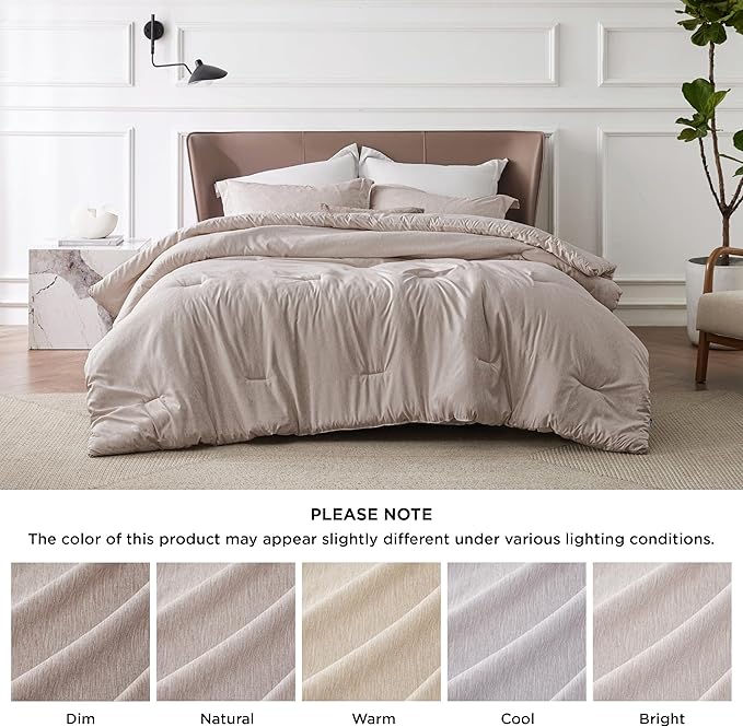 Bedsure King Size Comforter Set - Warm Taupe Soft Bedding for All Seasons, Cationic Dyed Bed Set, 3 Pieces, 1 King Size Comforter (104"x90") and 2 Pillow Shams (20"x36"+2")