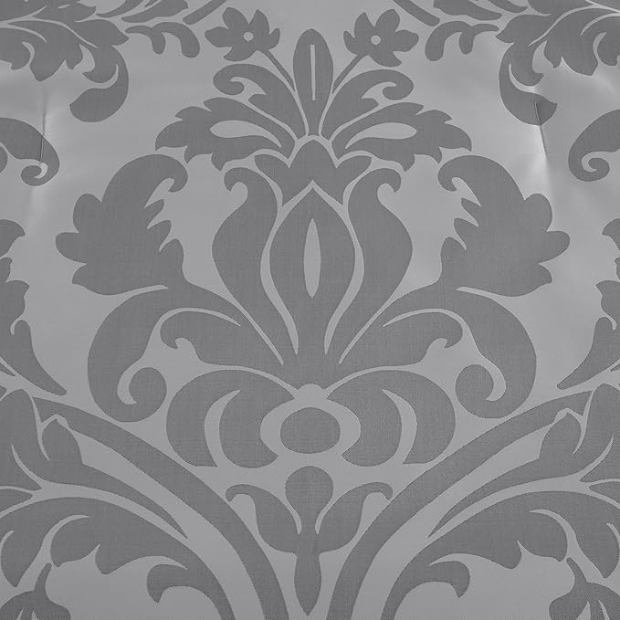 Chezmoi Collection Valor 7-Piece California King Bed in a Bag, Silver/Gray Luxury Jacquard Floral Comforter with Sheets Set for All Season