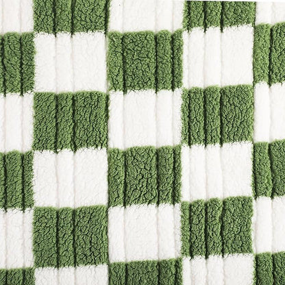 Electric Heated Blanket Full Size 72"×84" with 9 Heating Levels & 1-10Hs Auto Off, Checkered Plaid Double Sided Sherpa, Energy Efficient, Machine Washable, for Couch & Bed, Light Green