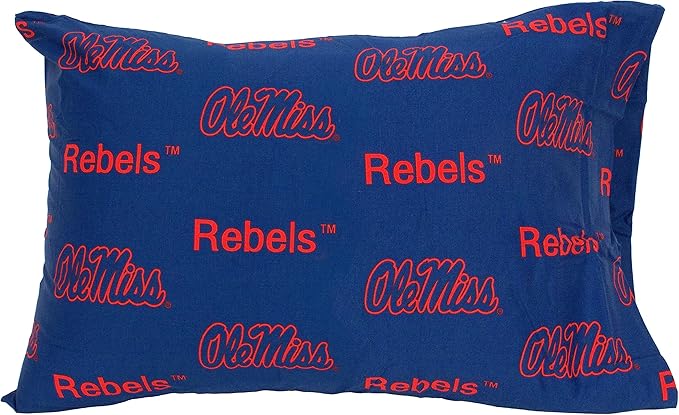 College Covers Everything Comfy Ole Miss Rebels Pillowcase, Body Pillow, 20" x 60", Includes 1 Pillowcase