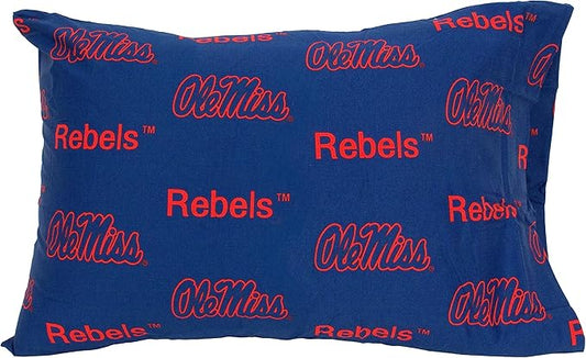 College Covers Everything Comfy Ole Miss Rebels Pillowcase, Body Pillow, 20" x 60", Includes 1 Pillowcase