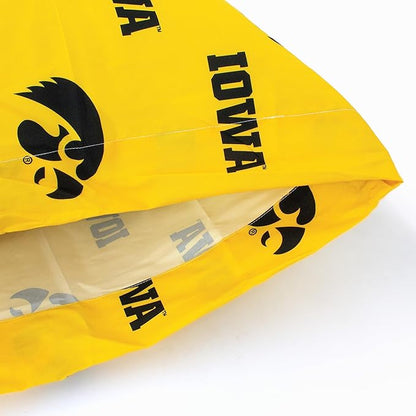 College Covers Everything Comfy Iowa Hawkeyes Pillowcase Pair, Standard, 20" x 30", Includes 2 Pillowcases