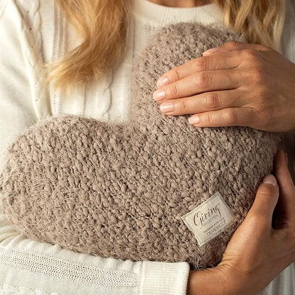 DEMDACO Camel Brown Giving Heart 11 x 10 Plush Polyester Decorative Throw Pillow