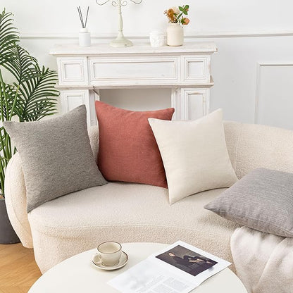 Decorative Couch Pillow Covers SofaThrow pillows with inserts included Bohemian-Style Country Cushion Cover Suitable for Beds, Sofas, Living Rooms, and Home Decor 2pack 18X18 inch.(Off White)