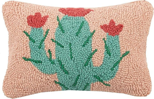 Peking Handicraft 30JES414C12OB Cactus Hook Pillow, 12-inch Length, Wool and Cotton