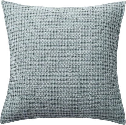 Levtex Home - Mills Waffle - Decorative Pillow - Poly Filled - Chambray - Sham Size (20 x 20in.)