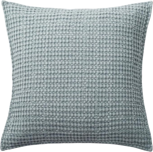 Levtex Home - Mills Waffle - Decorative Pillow - Poly Filled - Chambray - Sham Size (20 x 20in.)