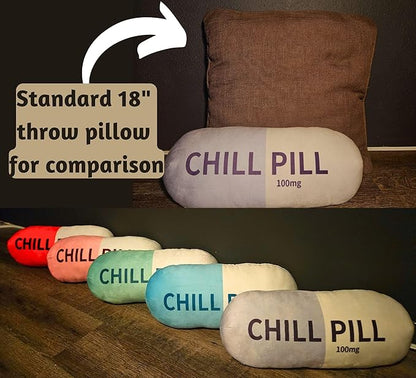 Chill Pill Pillow - Preppy Cute Trendy Room Decor Aesthetic Throw Pillows Dorm, Teenager, Y2K, Teacher, Doctor, Nurse, Lawyer Student, Best Friend, Sister Birthday Gift for her