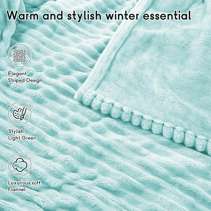 Heated Blanket Electric Blanket Queen Size 84''x90'' with 10 Heating Levels, 1-12 Hour Auto Shut Off, Machine Washable, Dual Controller Soft Warming Blanket for Couch, Bed, Office - Pale Green