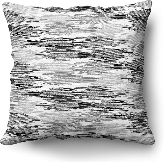 Americanflat 20x20 Throw Pillow with Sewn-in Insert - All-in-One Decorative Pillows - No Cover Needed - Soft and Durable Cushion for Bed or Sofa - Polyester - Black, Grey and White
