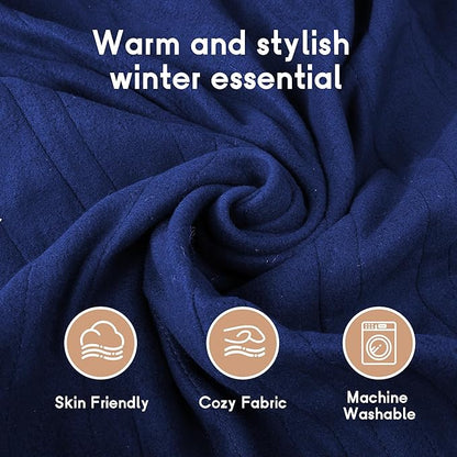 Heated Blanket Electric Blanket Full Size 72''x84'' with 4 Heating Levels, 10 Hour Auto Shut Off, Machine Washable, Soft Warming Blanket for Couch, Bed, Office - Dark Blue
