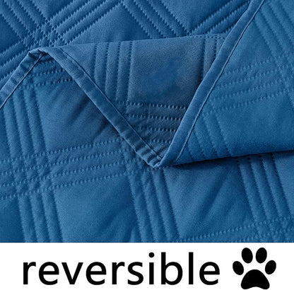 hyha Waterproof Dog Blanket, Reversible Pet Bed Blanket, Soft Sofa Couch Cover for Dogs Washable, Waterproof Pet Couch Covers for Sofa Puppy Cats Furniture Protector(52"x82", Navy Blue/Navy Blue)