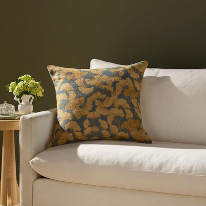 Loloi Chris Loves Julia Fawn Collection PCJ0032 Blue/Gold 22'' x 22'' Cover Only Pillow