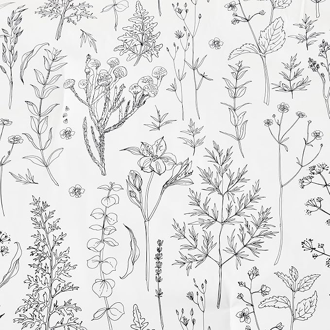 Love's cabin White Queen Size Comforter Set - Queen Comforter Set, 3 Pieces Cute Floral Bedding Sets for All Seasons,1 Soft Reversible Botanical Flowers Comforter and 2 Pillow Shams