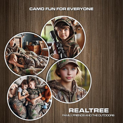 VISI-ONE Realtree Excape Camo Comforter Set Twin Size 2 Piece - Soft Lightweight Microfiber Kids Teens Bedding Machine Washable - Rustic Camp Lodge Cabin Decor for Young Nature Lovers