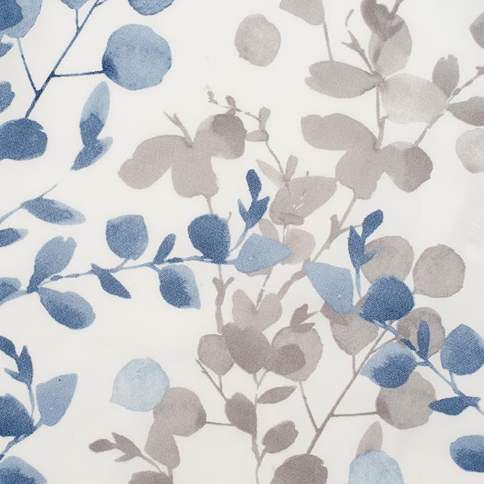 Chanasya Premium Queen Size Watercolor Leaf Vines Comforter Set – Soft Blue Gray Botanical Microfiber Bedding – 3 Piece Set with 1 Comforter and 2 Pillow Shams - Queen
