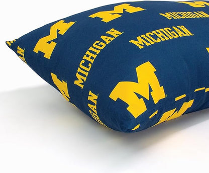 College Covers Everything Comfy Michigan Wolverines Pillowcase Pair, Standard, 20" x 30", Includes 2 Pillowcases