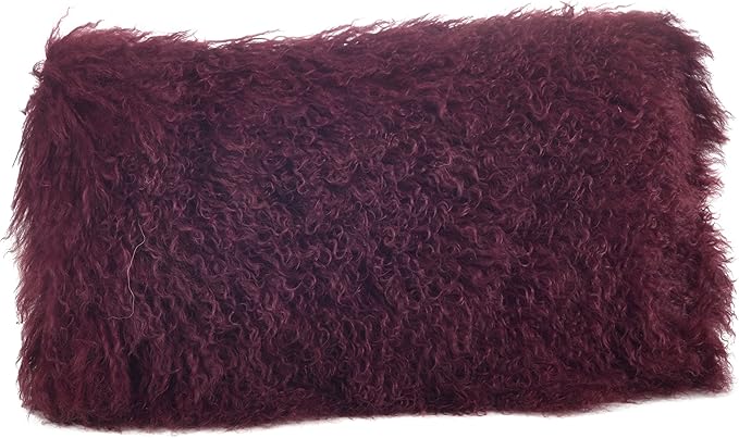 SARO LIFESTYLE Mongolian Lamb Fur Poly Filled Throw Pillow