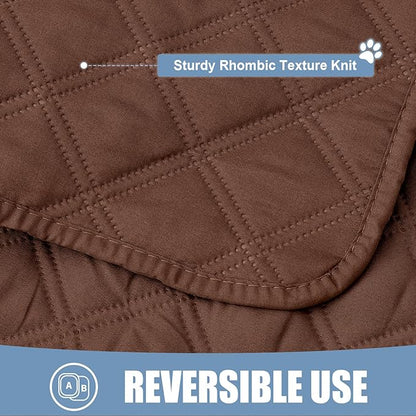 Smiry Waterproof Dog Bed Cover Pet Blanket, Soft Washable Dog Blanket for Furniture Bed Couch Sofa Reversible, Checkered (40"x90", Brown/Brown)