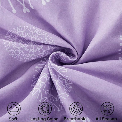 ARTALL Bed in A Bag Twin Size 6 Pieces, Purple Butterfly All Season Bedding Comforter Bed Set with Pillow Sham, Flat Sheet, Fitted Sheet, Bed Skirt, Pillowcase
