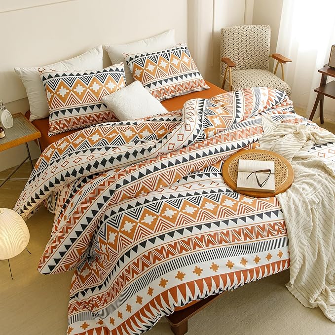 CLOTHKNOW Aztec Comforter Set Twin/Twin XL Southwestern Bedding Comforter Sets Geometric Aztec Navajo Bedding Sets Twin