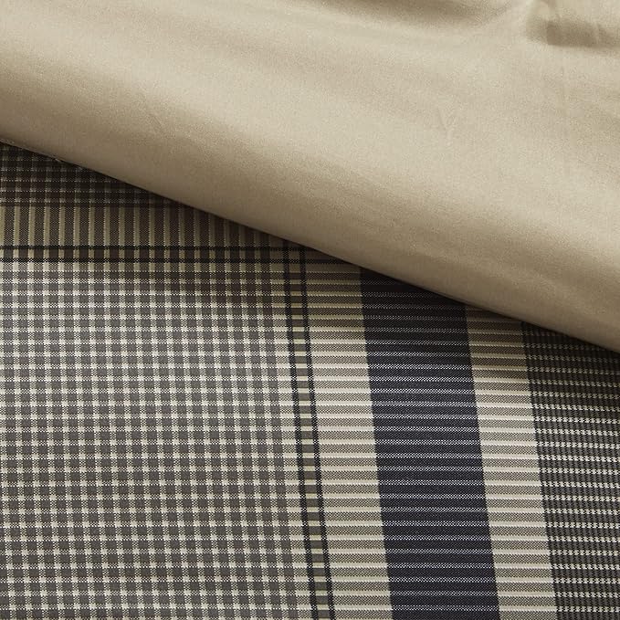 Intelligent Design Robbie 9-Piece Queen Comforter Set – Lightweight All-Season Plaid Bedding, Navy/Tan, Cozy Bed-in-a-Bag with Matching Shams & Decorative Pillow, Modern Casual Style