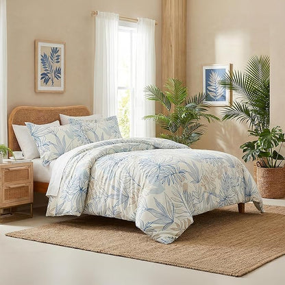 Southshore Fine Living, Inc. 2-Piece Twin Bed Set, All Season Comforter with 2 Pillow Sham, Comfy Microfiber Fabric, Down Alternative, Matches Home Decor, Twin/XL Bedding Sets, Tropical Leaf Blue