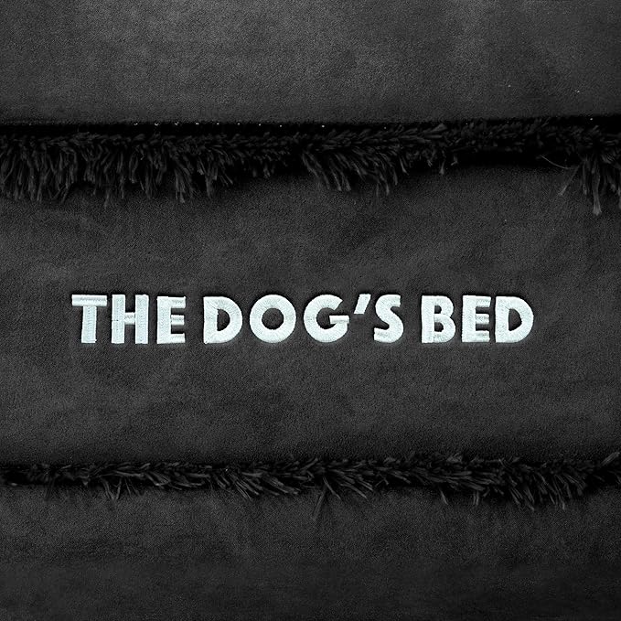The Dog’s Bed Orthopedic Memory Foam Dog Bed with Bolsters, Plush Fabric, Black Plush, M
