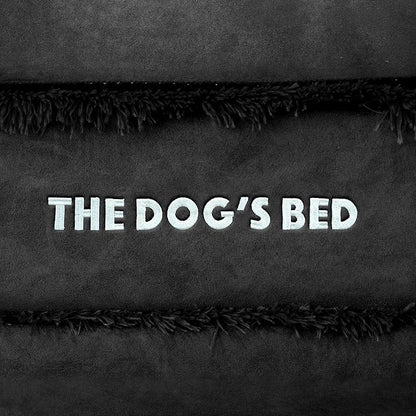 The Dog’s Bed Orthopedic Memory Foam Dog Bed with Bolsters, Plush Fabric, Black Plush, L