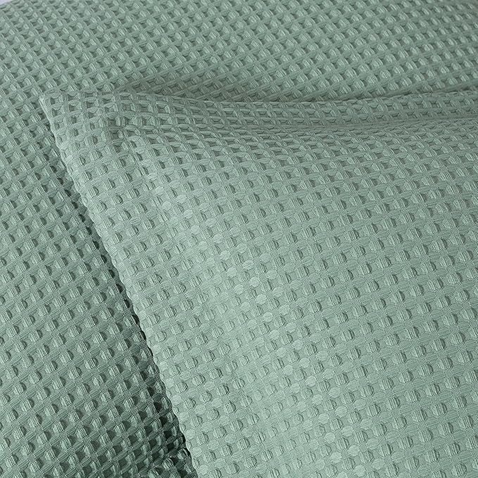 Chezmoi Collection Wilmer 3-Piece Full Comforter Set, Sage Green, Soft and Cozy Lightweight Waffle Weave Comforter Bedding for All Season