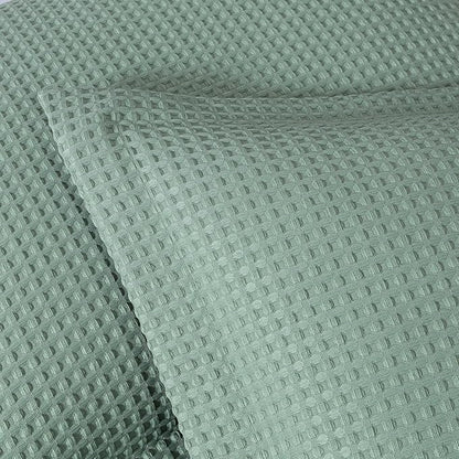 Chezmoi Collection Wilmer 3-Piece Full Comforter Set, Sage Green, Soft and Cozy Lightweight Waffle Weave Comforter Bedding for All Season