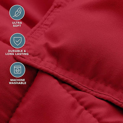 Bare Home Comforter Set - Oversized Queen Size - Ultra-Soft - Goose Down Alternative - Premium 1800 Series - All Season Warmth (Oversized Queen, Red)