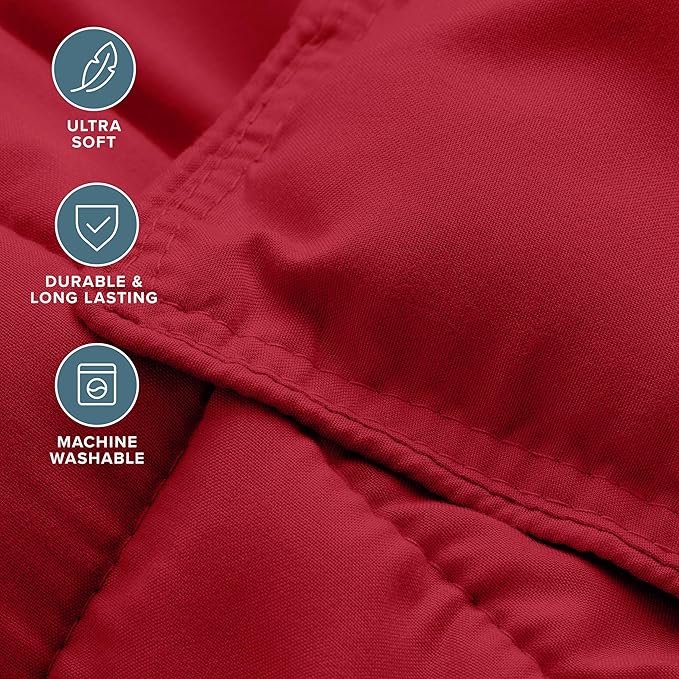 Bare Home Comforter Set - King/California King Size - Ultra-Soft - Goose Down Alternative - Premium 1800 Series - All Season Warmth (King/Cal King, Red)