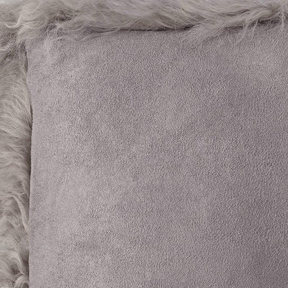 SARO LIFESTYLE Mongolian Lamb Fur Poly Filled Throw Pillow