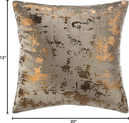 SAFAVIEH Home Collection Edmee Glam Metallic Potato Brown/Copper 12 x 36-inch Rectangle Pillow with Insert