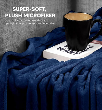 Utopia Bedding Fleece Blanket Throw Size Navy 300GSM Luxury Anti-Static Fuzzy Soft Microfiber Blanket for Couch, Sofa and Bed (50x60 Inch)
