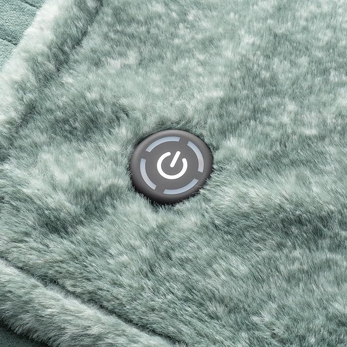 Berkshire Blanket Heated Throw Blanket, Grace Fur to Loftmink Reversible Electric Throw with 4 Heat Levels, Fast Heating Printed Throw for Couch and Bed, Auto Shut-Off Feature (50"x60")