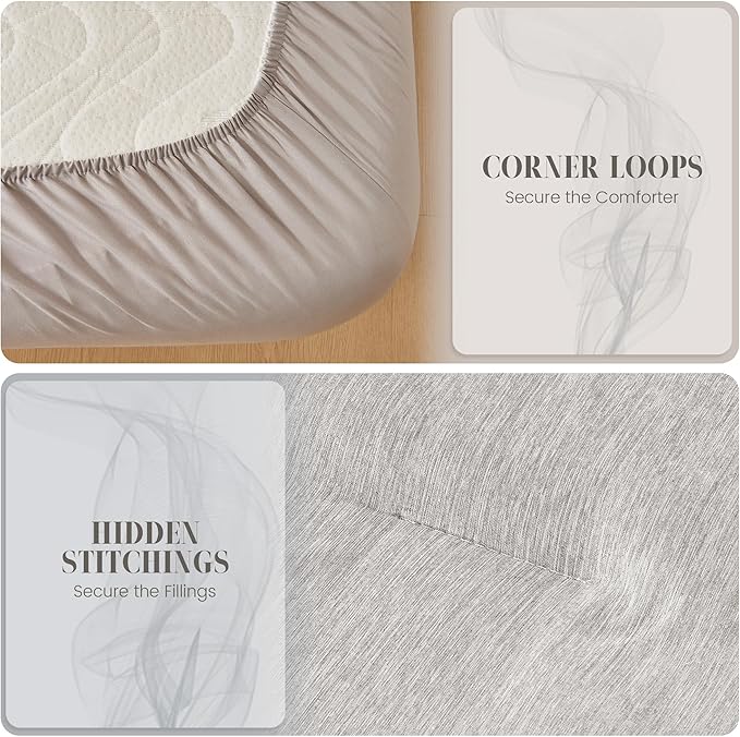 DECMAY Twin Comforter Set with Sheets, 5 Pieces Twin Comforter Set, Cationic Dyeing Bed in a Bag Bedding Set with Comforter, Flat Sheet, Fitted Sheet, Pillowcase and Pillow Sham (Twin, Grey) | twin comforter set, twin bedding set, twin bed set