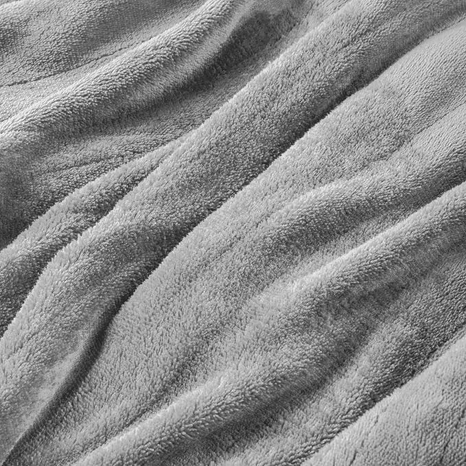 Electric Heated Blanket Throw Size 50"x60", Fast Heating Throw, Soft Microplush for Sofa & Office,6 Heating Levels & 1-10 Hours Auto Off, Machine Washable, Gifts for Family-Gray