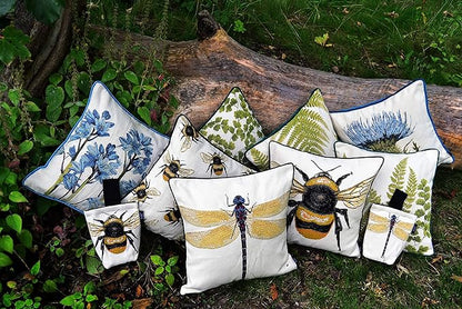 McAlister Textiles Decorative Tapestry Throw Pillow Cover Scatter Cushion with Dragonfly Tapestry Design for Lounge, Bedroom & Garden 17x17 Inches Bugs Life Range
