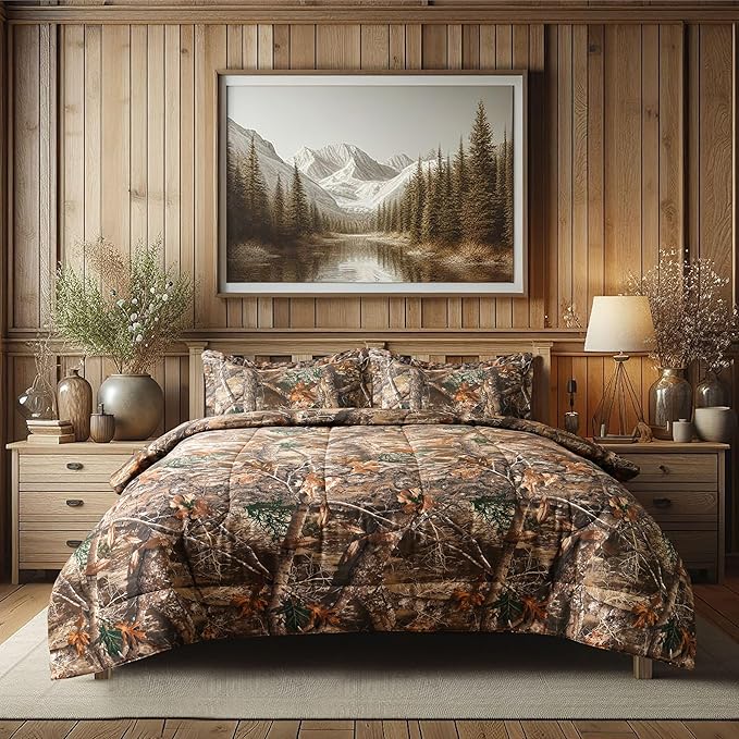 VISI-ONE Realtree Edge Camo Twin 2 Piece Comforter Set – Rustic Outdoor Design with Country, Western & Farmhouse Elements, All Season Use for Lodge, Nature-Lovers, Outdoor Enthusiasts & Modern Spaces