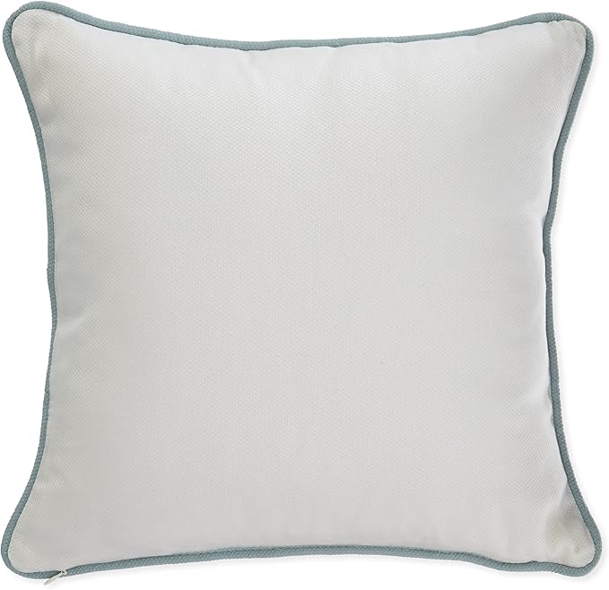 Harbor House Modern Design Decorative Pillow Hypoallergenic Sofa Cushion Lumbar, Back Support, Square 16" x 16", Coastline, Cotton Blue