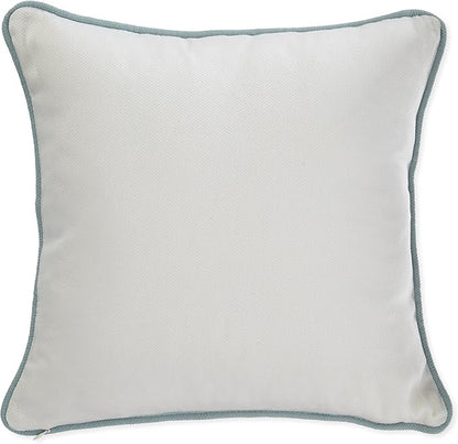 Harbor House Modern Design Decorative Pillow Hypoallergenic Sofa Cushion Lumbar, Back Support, Square 16" x 16", Coastline, Cotton Blue